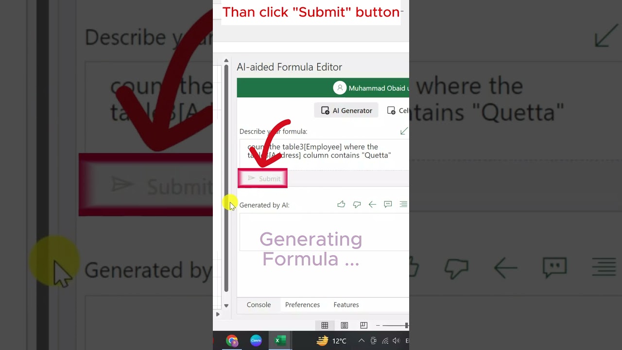 Créer des formules Excel via l’intelligence artificielle